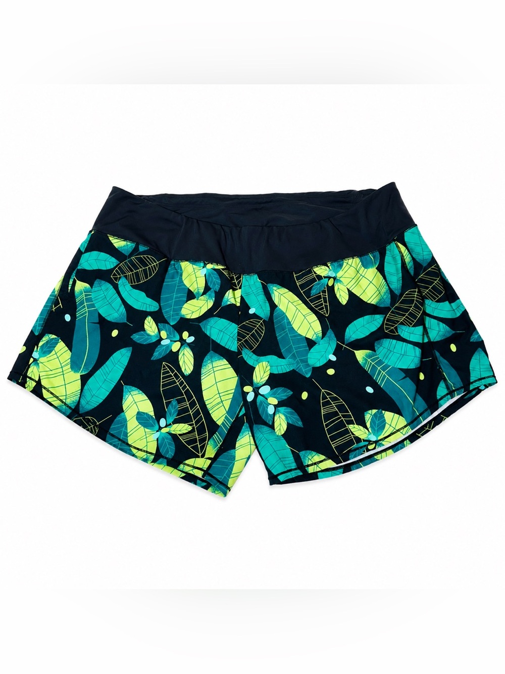 Oiselle Roga Running Shorts Aviary Print Women size 16 / 18 Plus Size Lined